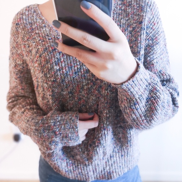 Steven Alan mixed color crop sweater. - Picture 3 of 7